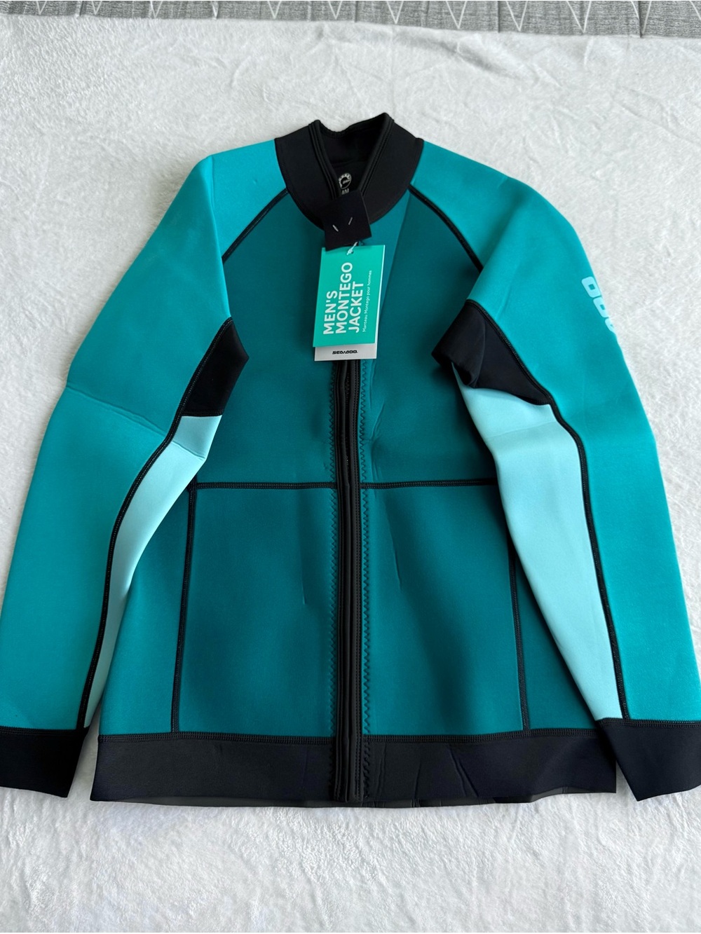 Sea-Doo Men's Neoprene Montego Wet Suit Jacket in turquoise size XL